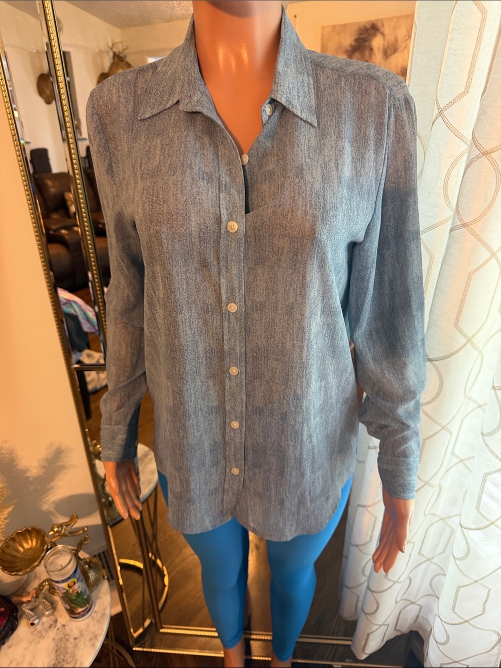 Michael Kors Light Denim-Effect Button Down Shirt